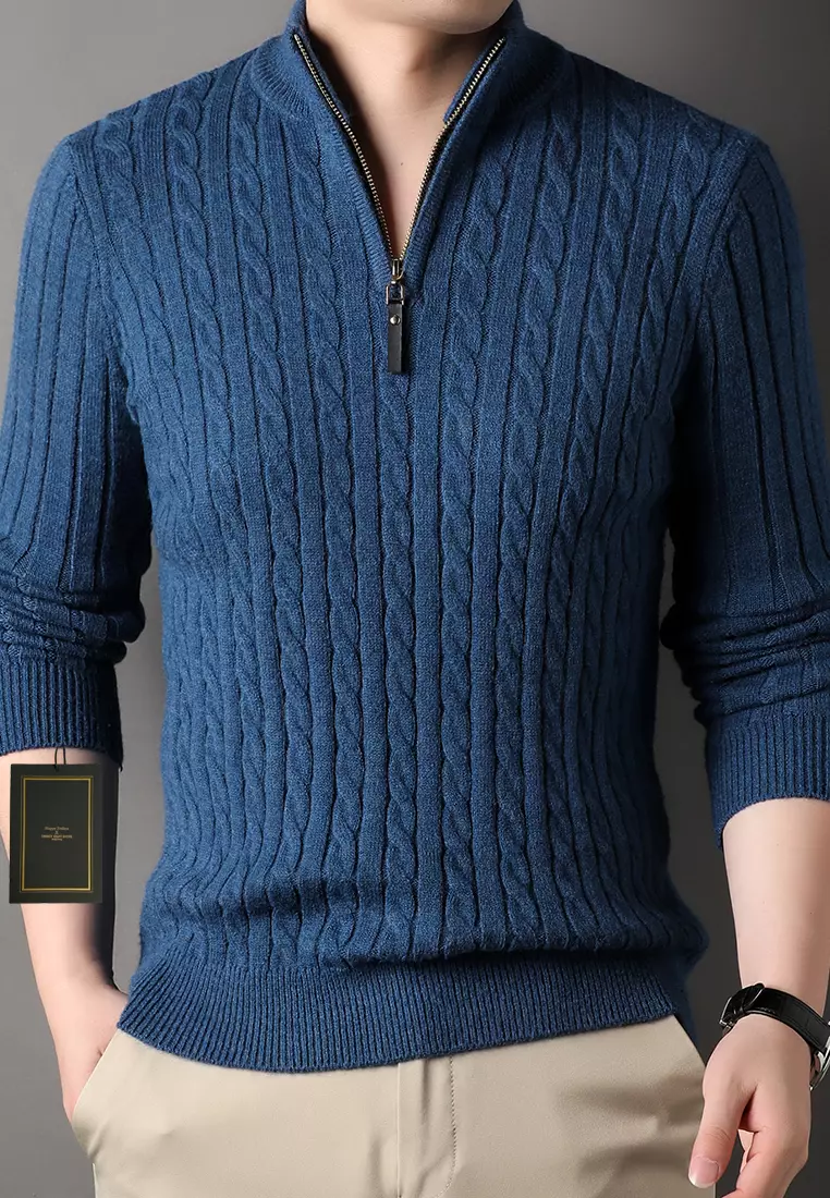 Stand Collar Knitted Sweater BD8511