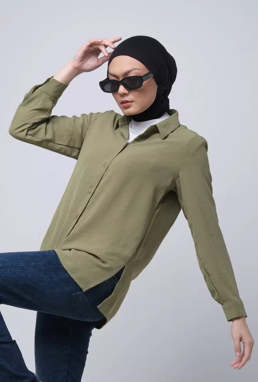 Kemeja Wanita Joanna Sage Green