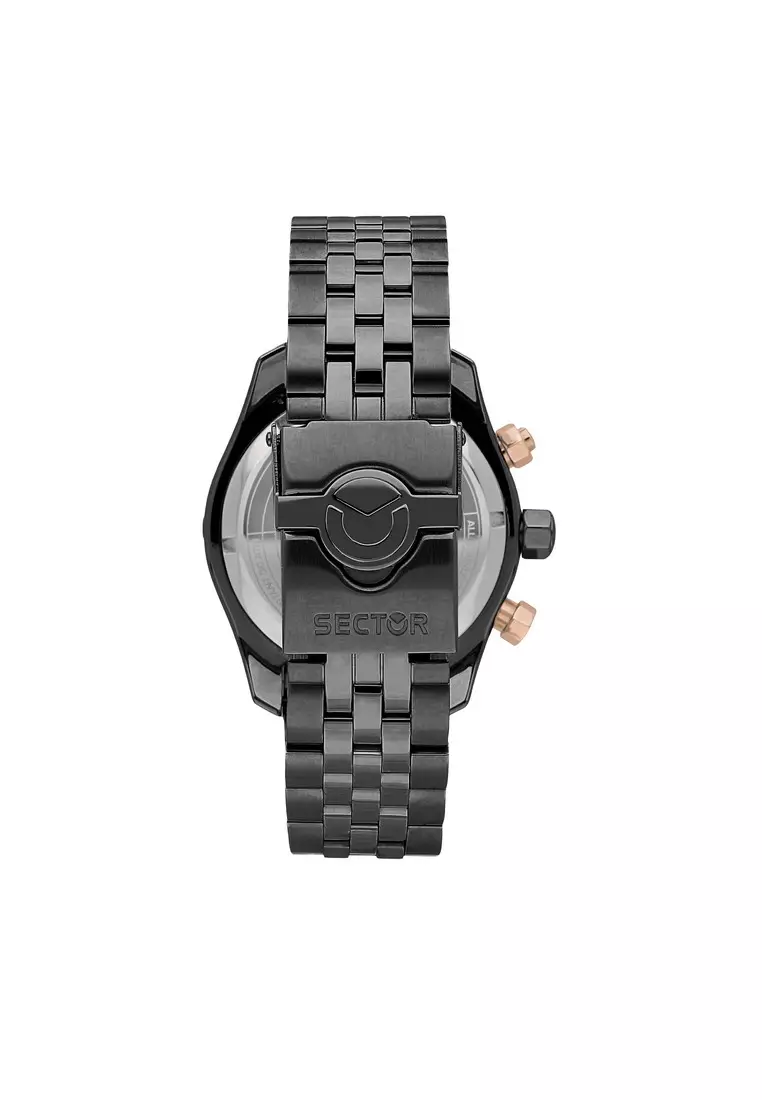 【Diving Watch-30 ATM Waterproof】 Sector Diving Team 45mm Black Dial Men's Chronograph Quartz Watch -R3273635003