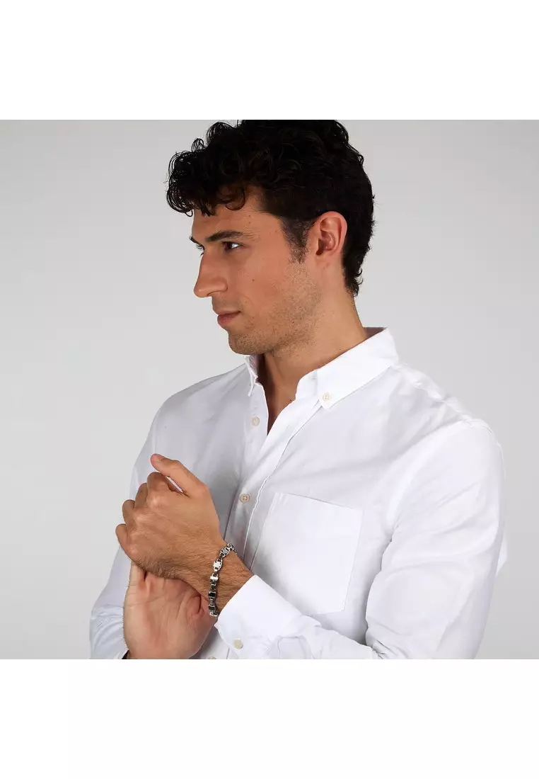 Maserati Jewels 190+30 mm Men's Bracelet, Stainless Steel, Black Ceramic, Rose Gold Logo, JM424ATZ41 (Adjustable)