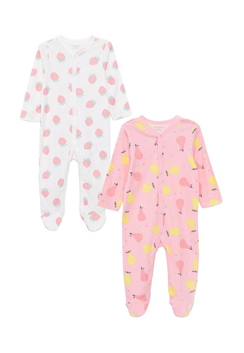 LC WAIKIKI pink Cotton Baby Girls Rompers 2 Pack 10DFFKAED5A3E1GS_1