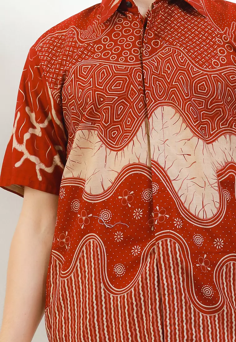 Achilles Kemeja Batik Premium Pria Casual Modern Lengan Pendek