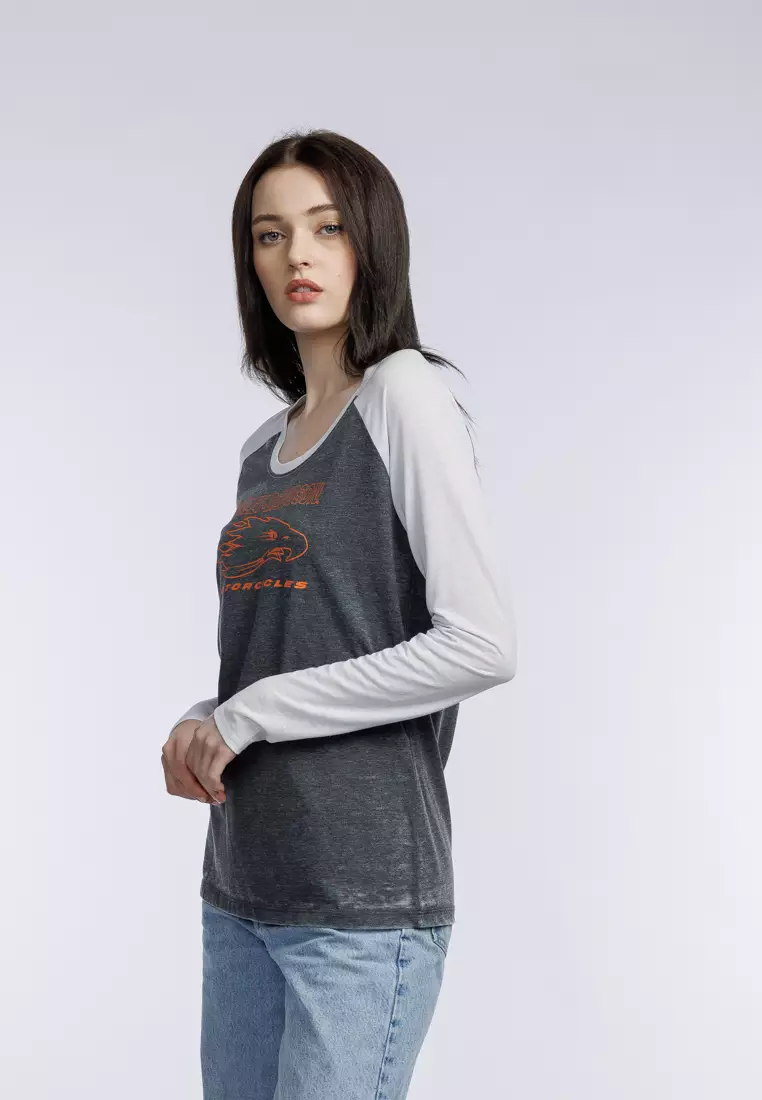 Harley-Davidson Screamin' Eagle® Raglan Long Sleeve Burnout Tee
