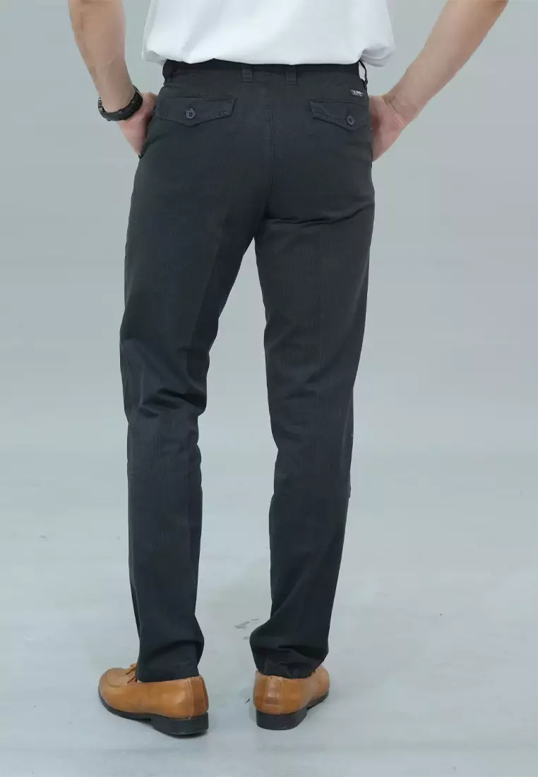LGS - Celana Panjang Chinos Double Pocket Hitam Regular Fit