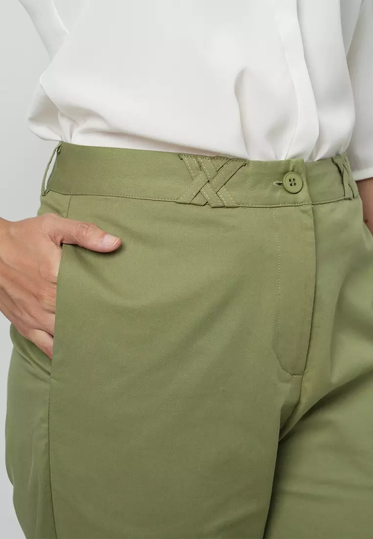 Kailee Relaxed Pants with Criss-Cross Waistband Detail