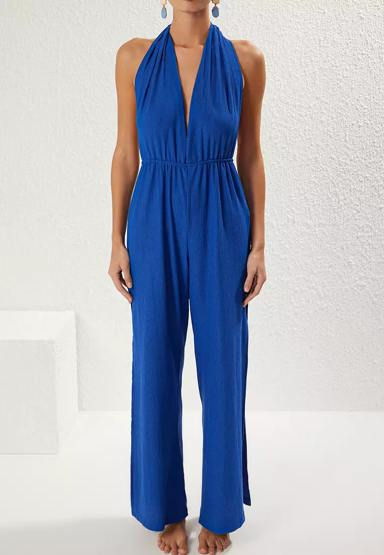 Long Jumpsuit with Tie Detail