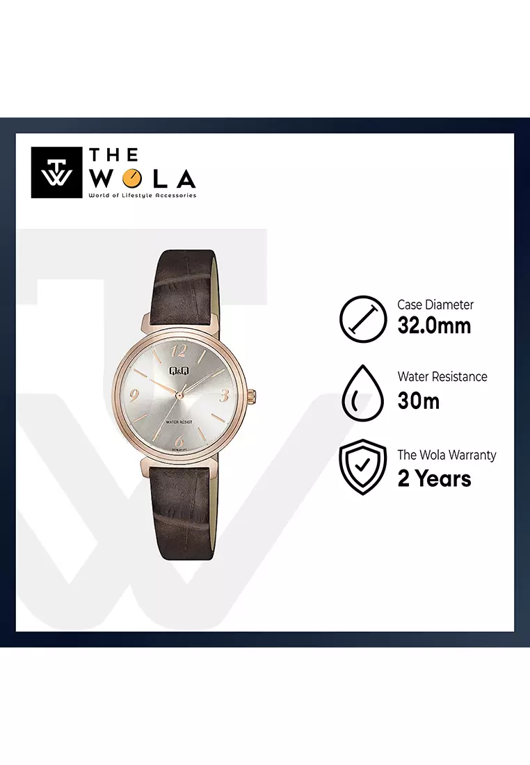 Watch by Citizen Q27B-011PY Women Analog Watch Brown Leather Strap