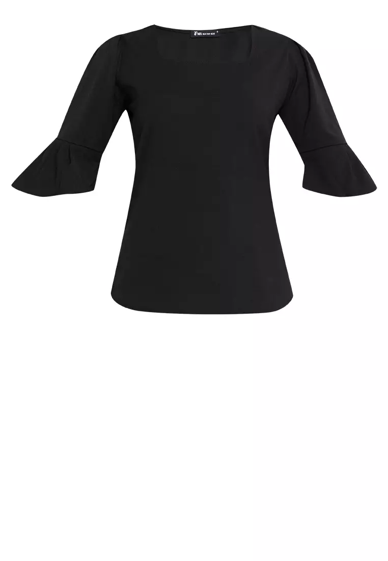 Buy F.101 Square Neck Puff Sleeve Blouse 2024 Online | ZALORA Philippines