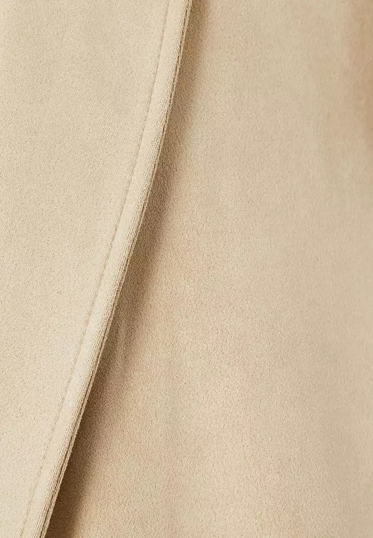 Suede-Look Trench Coat