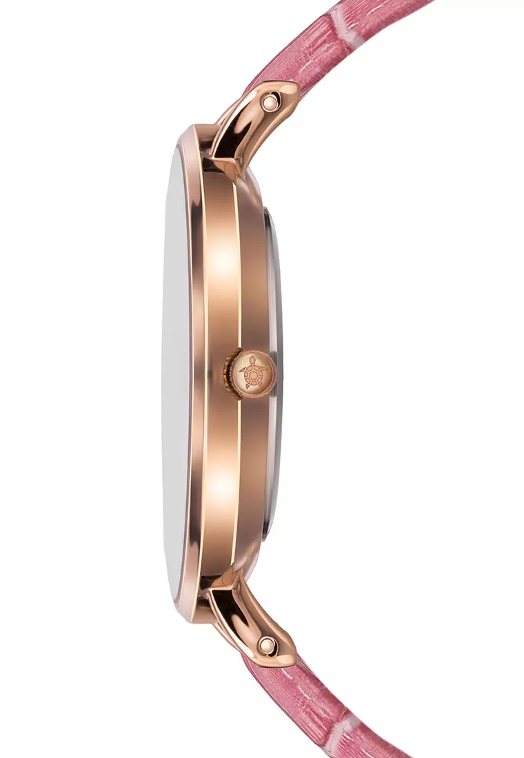 Amelia Parker Gold Sky Pink Leather women watch