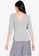 DEITY grey Knitted V-Neck Quarter Sleeves Top F5B41AA7CCBBF6GS_2