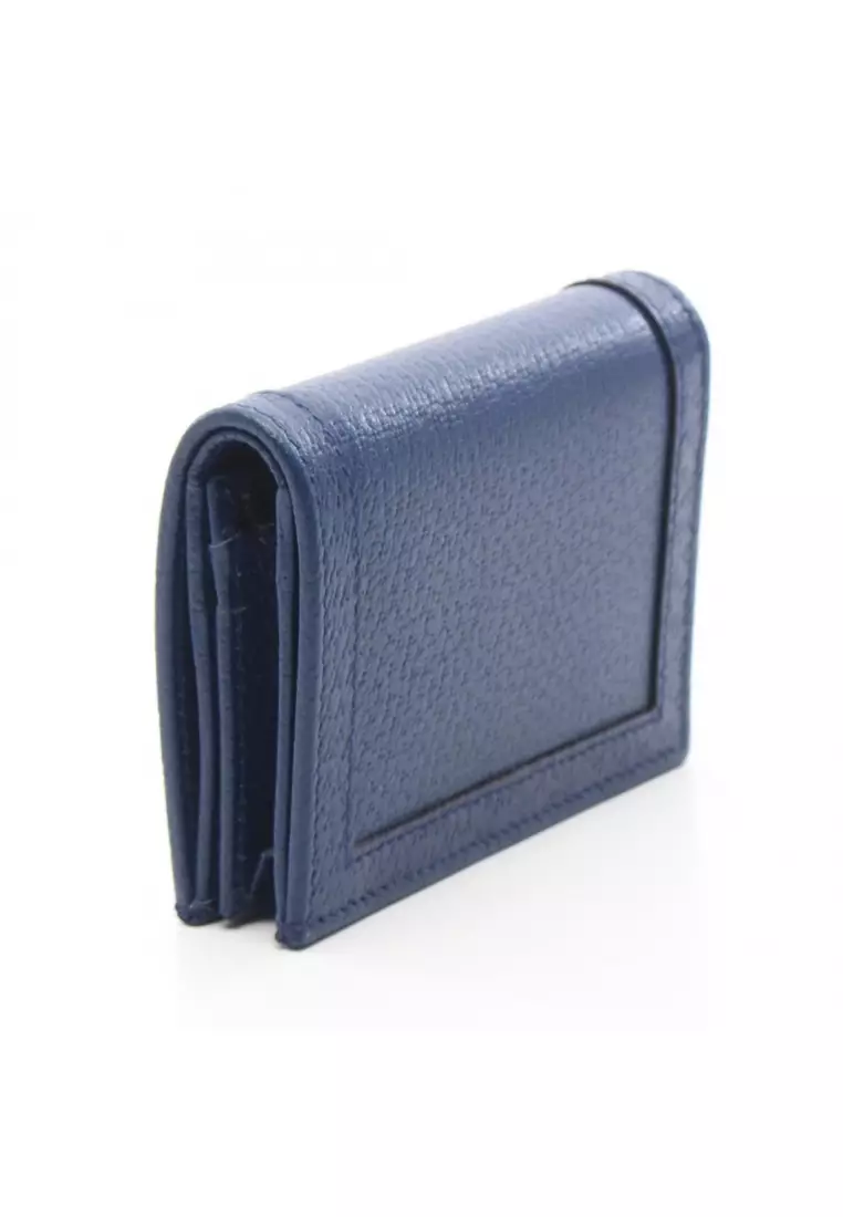 GUCCI レザー ケース ネイビー Buy Gucci Pre-Loved Gucci Double G Bamboo Bi-fold wallet leather