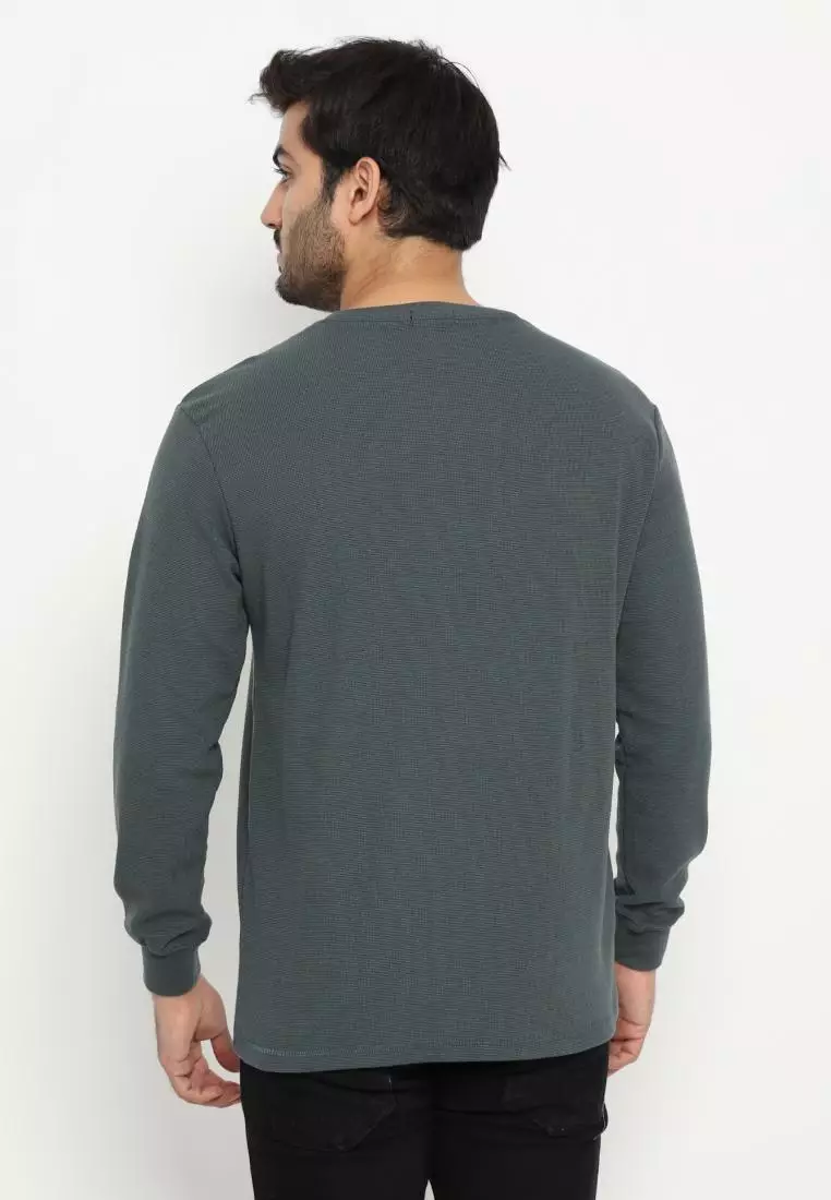 MATSUDA Kaos Polos Waffle Lengan Panjang Cotton Komoro