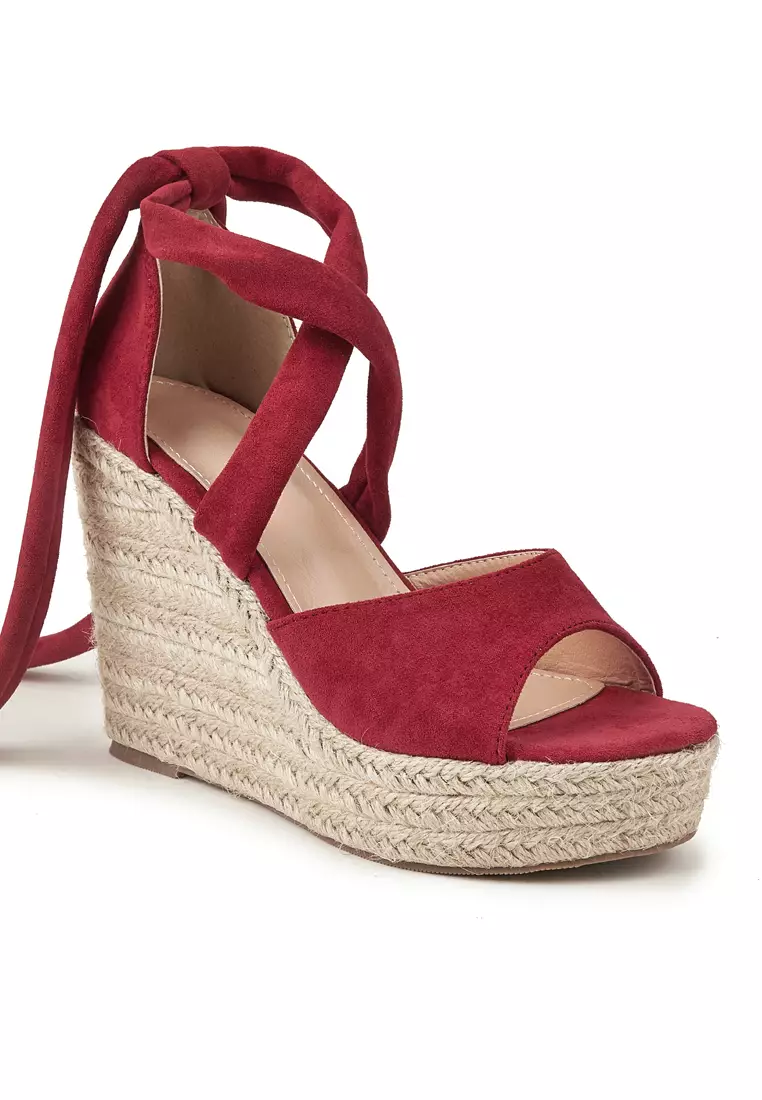 Buy Twenty Eight Shoes 11.5CM Lace Up Suede Wedge Espadrilles