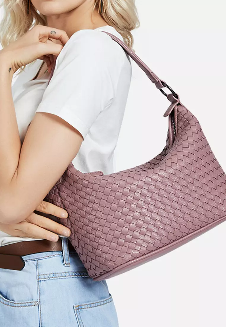 Faux Leather Woven Hobo Bag CX-B707