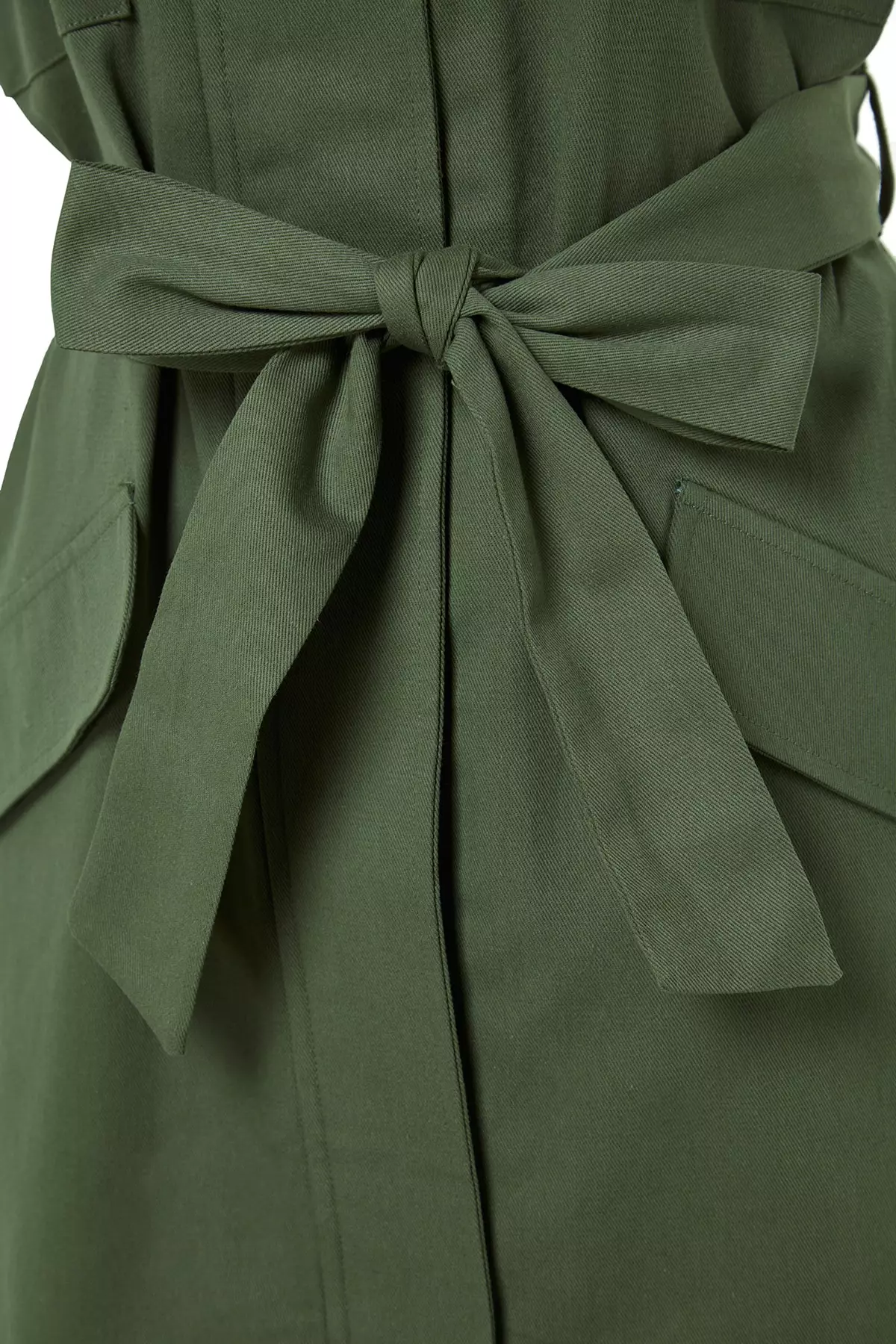 Waist Tie Wide Shoulders Woven Vest