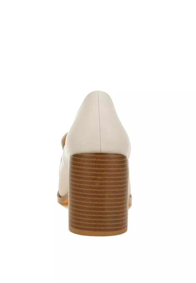 Apricot Classic Block heel Lug Loafers