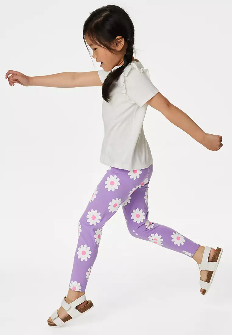 Textured Leggings with Elasticated Waistband