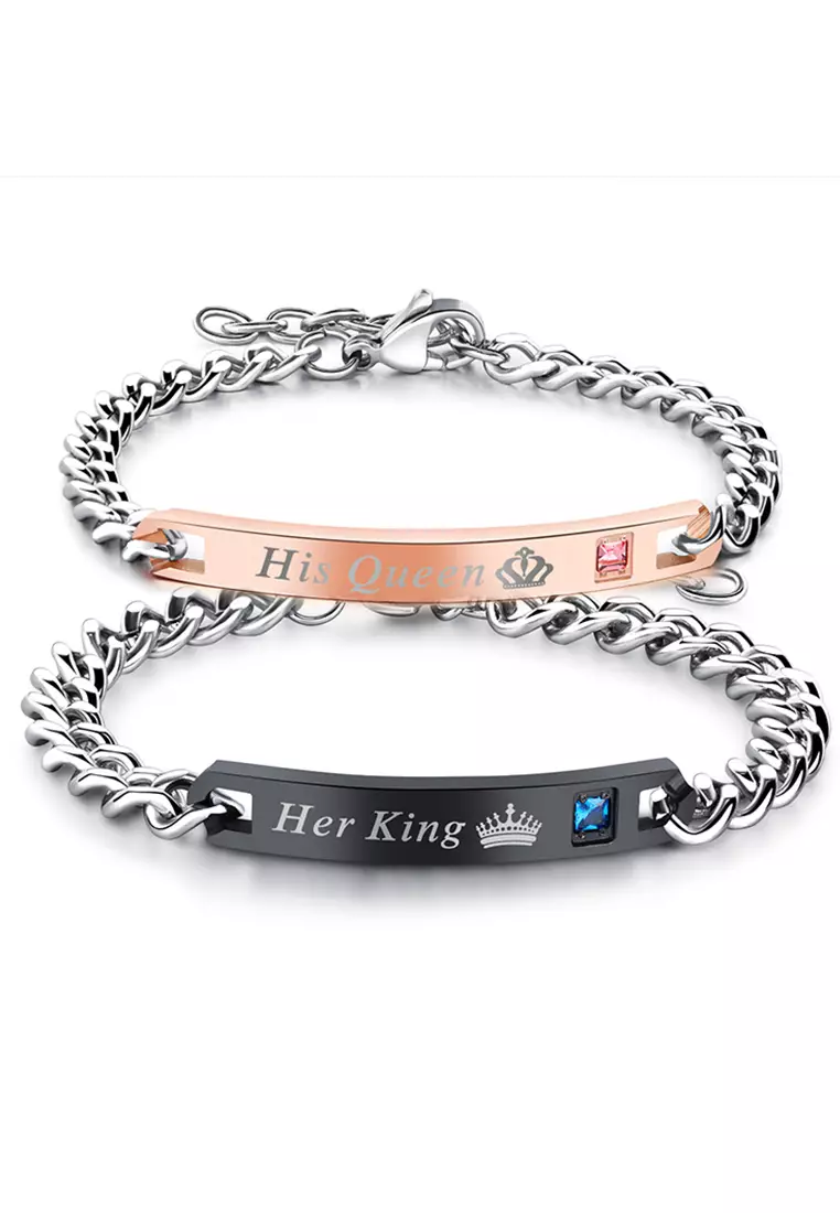 Titanium couple bracelets store