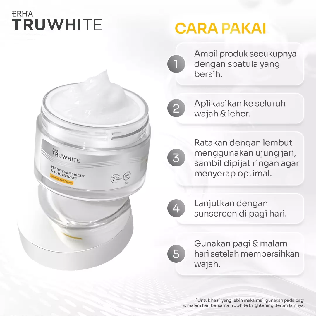 ERHA Truwhite Peptovitae Bright & Yuzu Extract Moisture Gel Cream 30 g