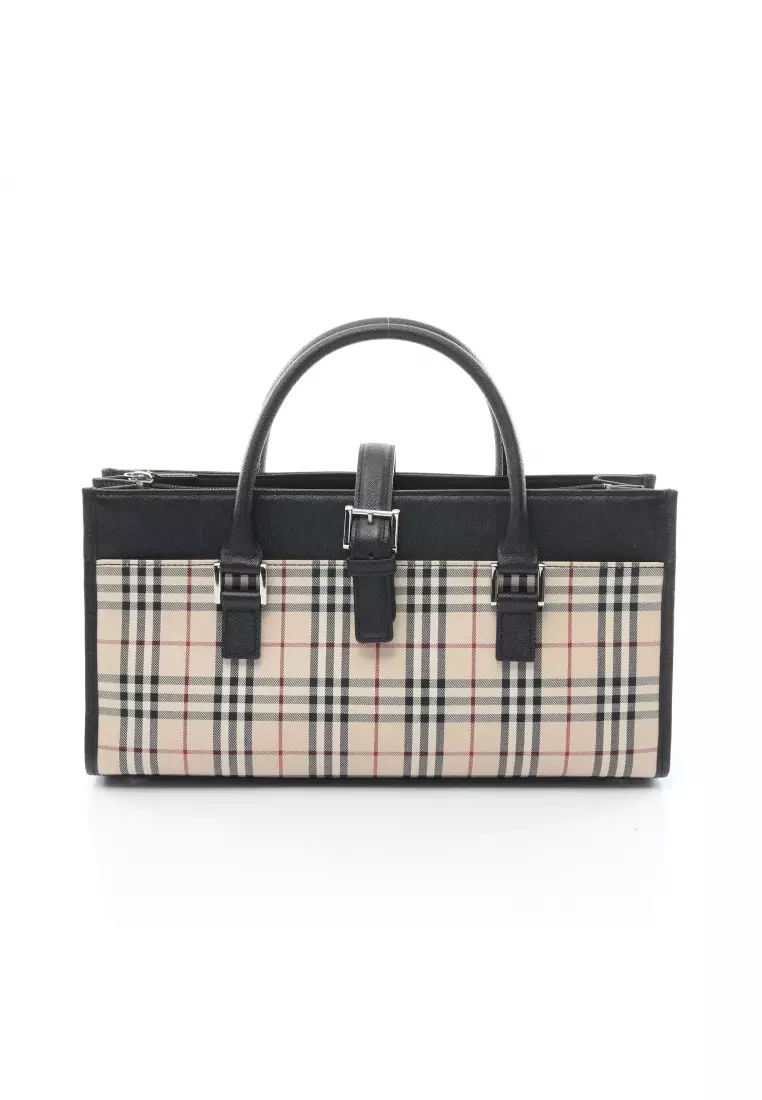 Burberry black shop nova check handbag