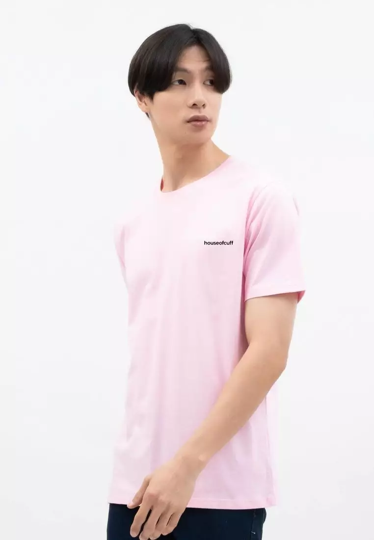 Kaos Polos Pria Premium Katun Combed Lengan Pendek Baby Pink