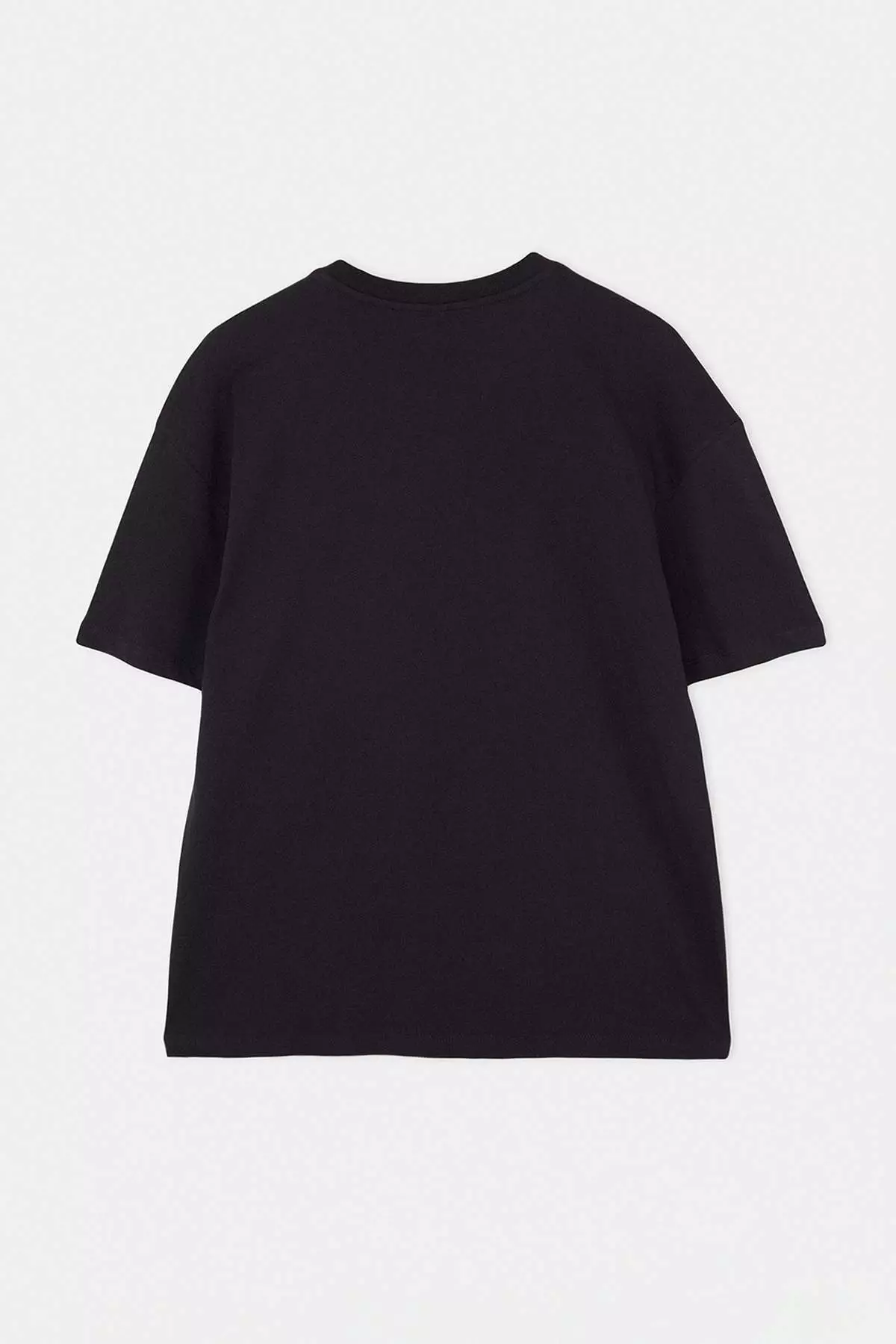 Black Oversize Crab Embroidered 100% Cotton T-Shirt Tmnss26Ts00047