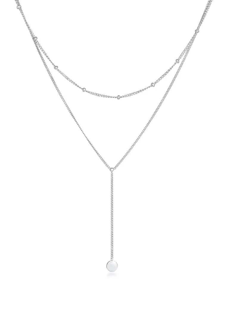 ELLI GERMANY Layer Y Chain Ball Chain Necklace ZALORA