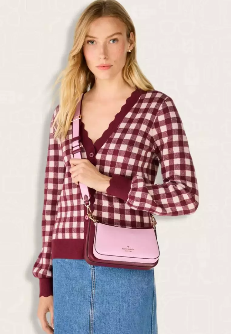 Kate Spade Duet Colorblock Saffiano Leather Crossbody Blackberry Preserves Multi