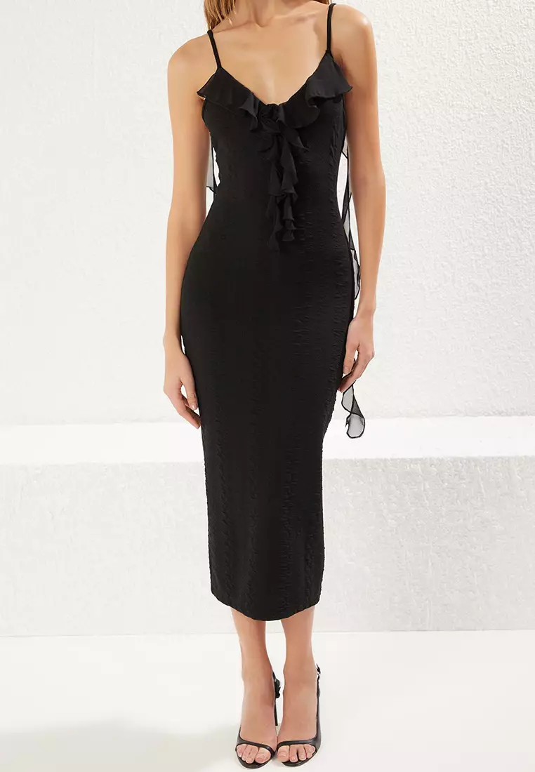 Long Frill Midi Dress