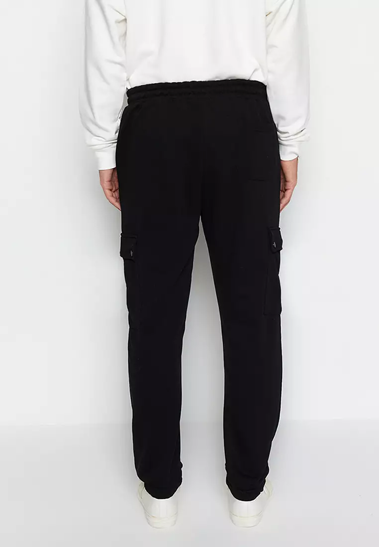 Mens black cheap cargo sweatpants