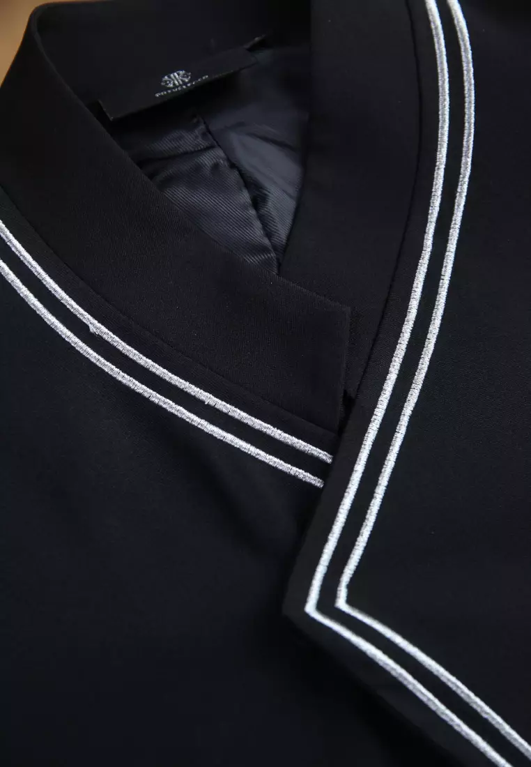 Dhika Overlapped Stretchable Blazer - Cotton Twill