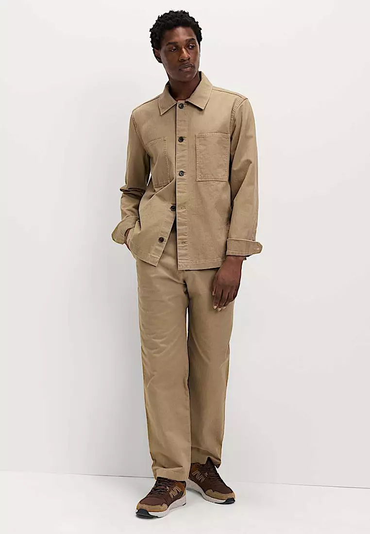 Pure Cotton Herringbone Trousers