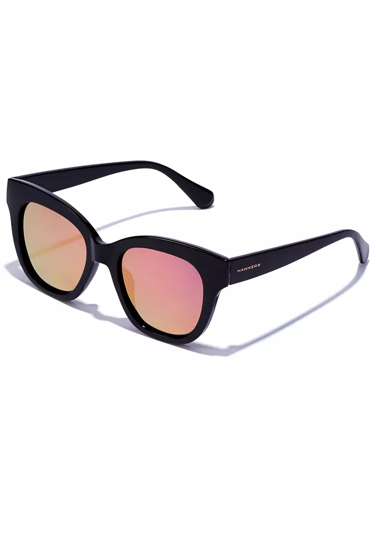 HAWKERS Audrey Neuve Polarized Black Pink Sunglasses For Men And Women, Unisex. Official Product Designed In Spain