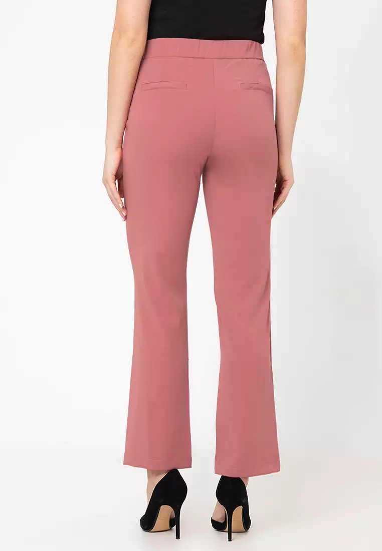 Marjorie Straight Cut Slacks With Elastic Waistband