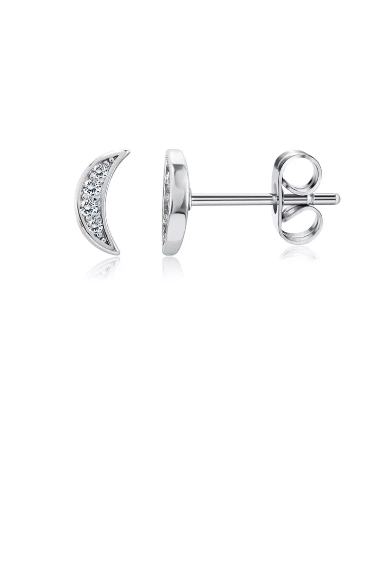 White zircon stud earrings on sale