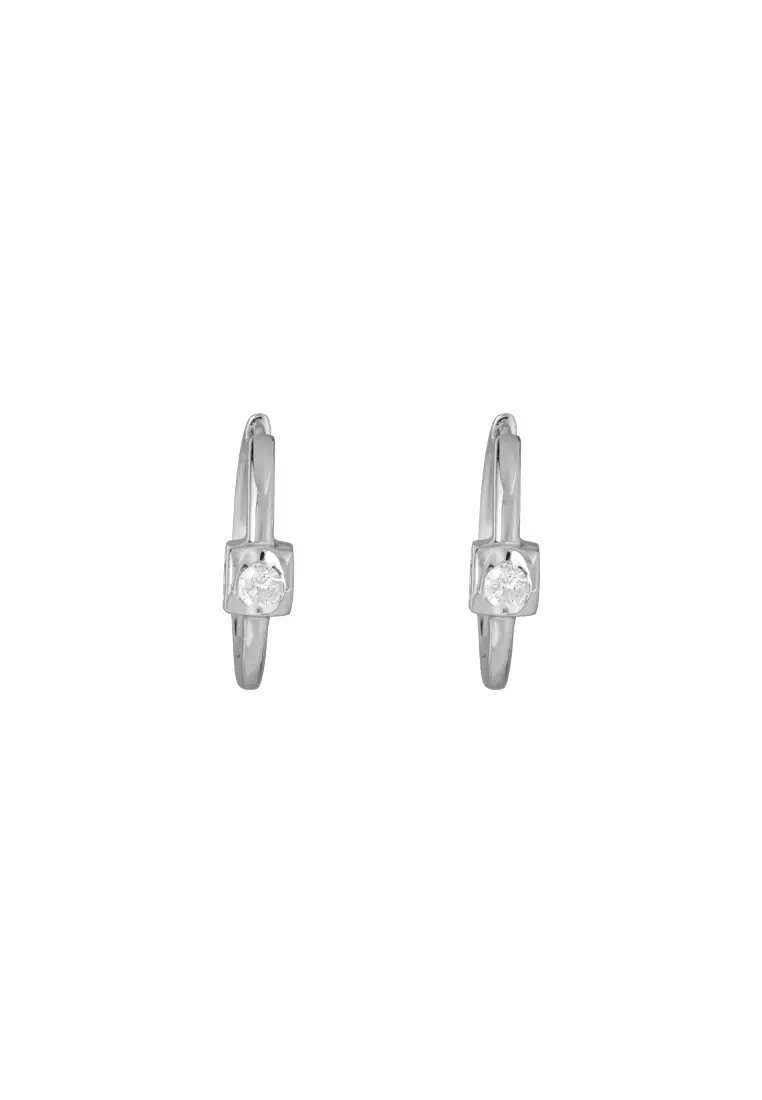 TOMEI Tower Collection Diamond Earrings, White Gold 585