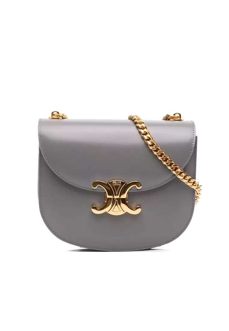 Pre-Loved Celine Teen Shiny Calfskin Triomphe Besace Clea Chain Crossbody