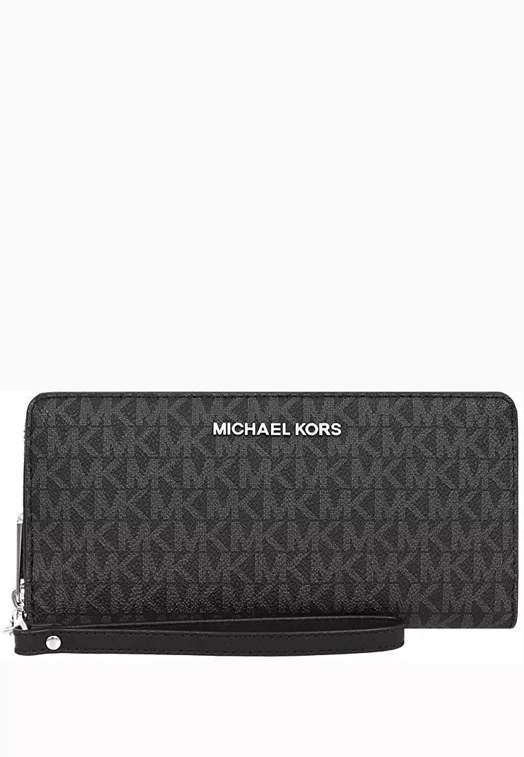 Michael Kors Jet Set Travel Large Travel Signature Continental Wallet Black