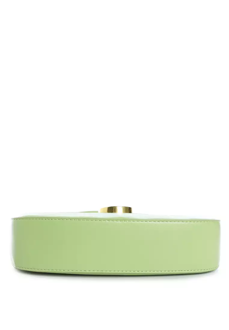 Faux leather Shoulder Bag In Green