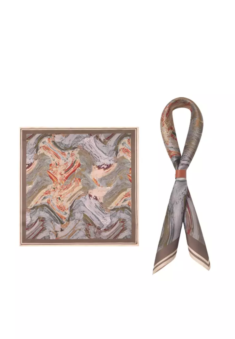 American Neutral Style Outdoor Square Scarf - Versatile Temperament, Retro Silk Scarf Design