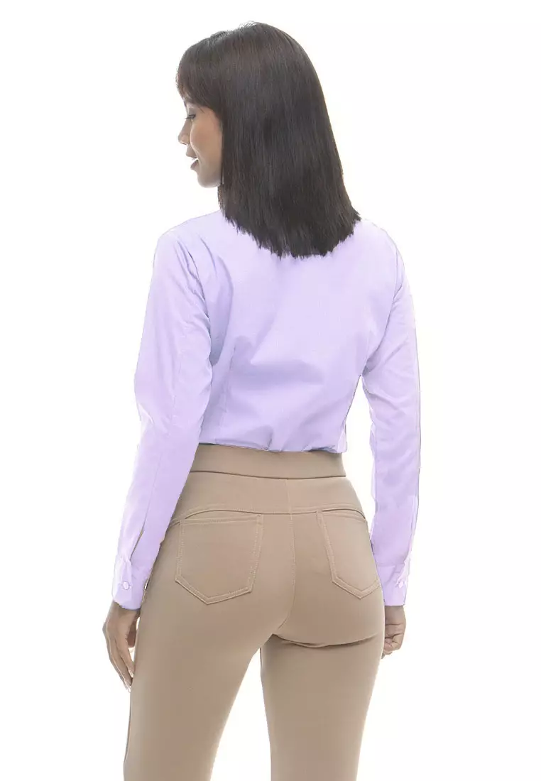 Delaney Pinstripe Long Sleeve Office Blouse