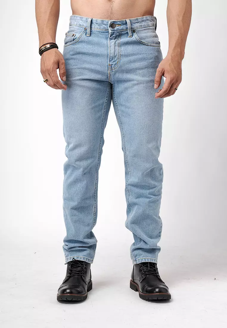 Tapered Fit Jeans Premium Light Blue Wash