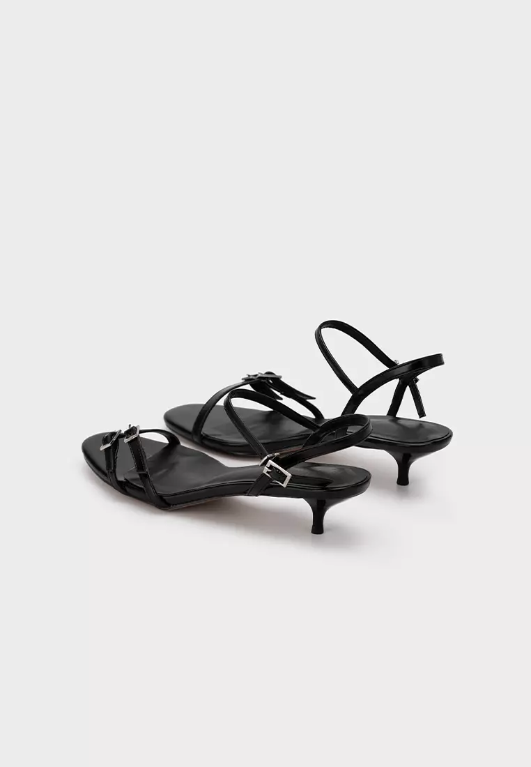 EMBELLISHED STRAP KITTEN HEEL SANDAL