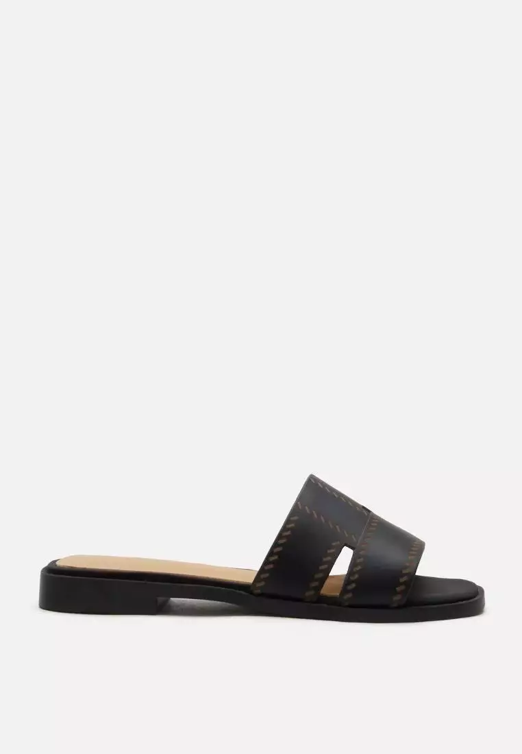 Alouette Woven Leather Slides
