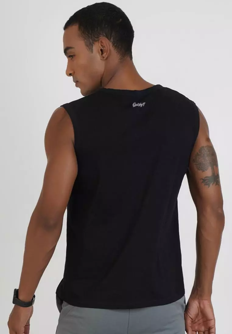 Dangerous Graphic 黑色棉质无袖健身/训练背心