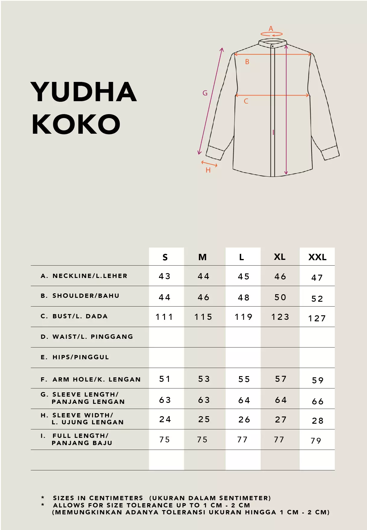 Kami Yudha Long Sleeve Koko Sand