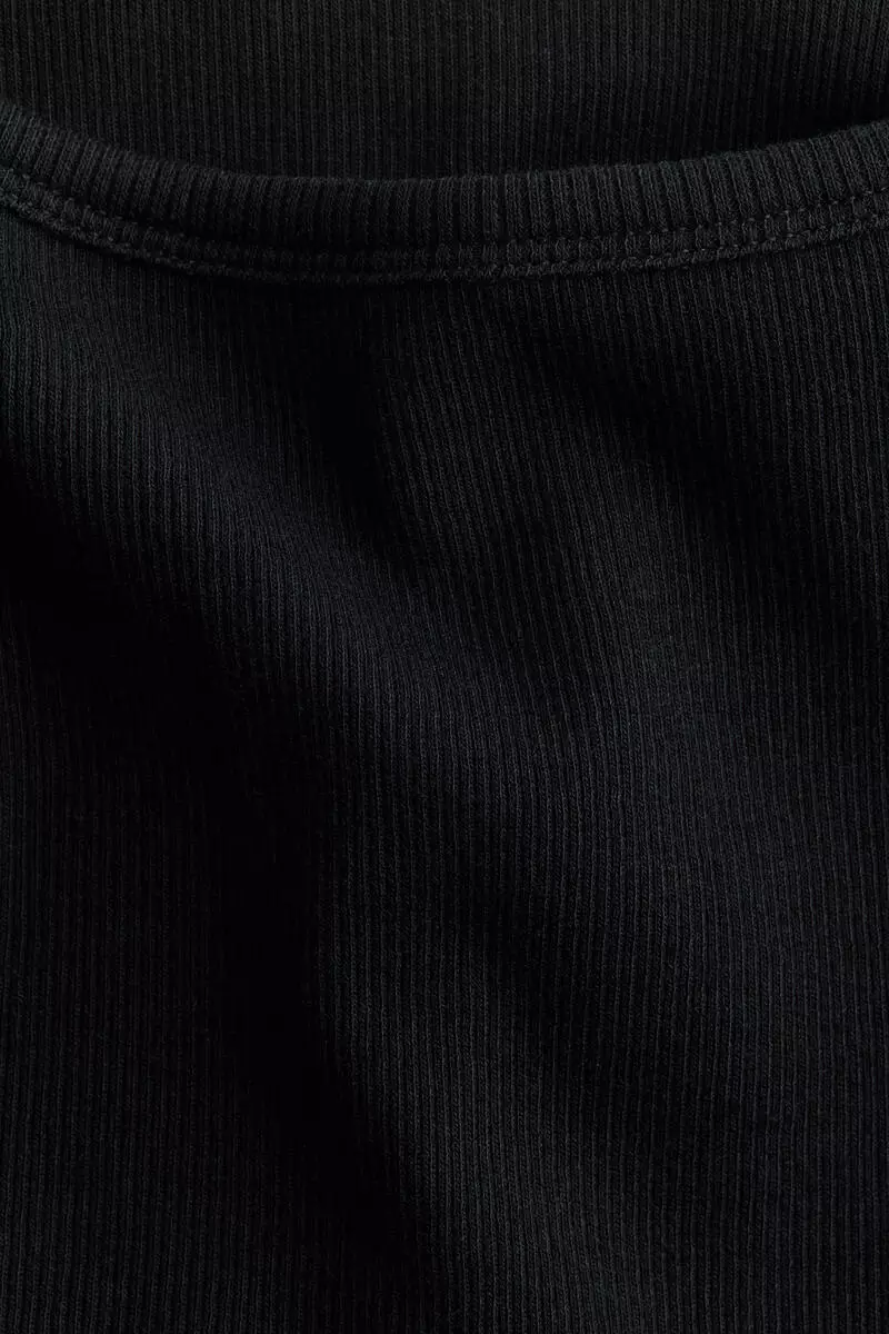 Ribbed cotton strappy top