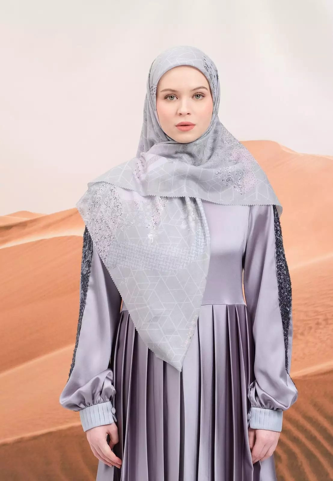 Dilara Printed Scarf | Hijab Segi Empat Motif