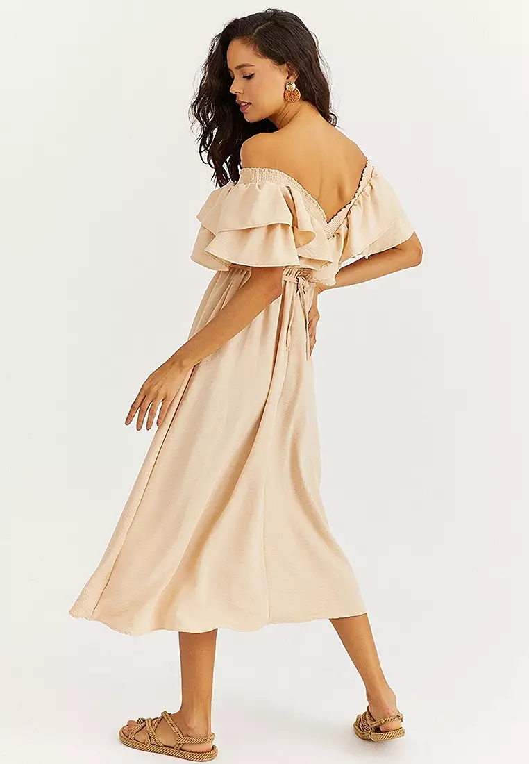 Front Back V Flounce Dress